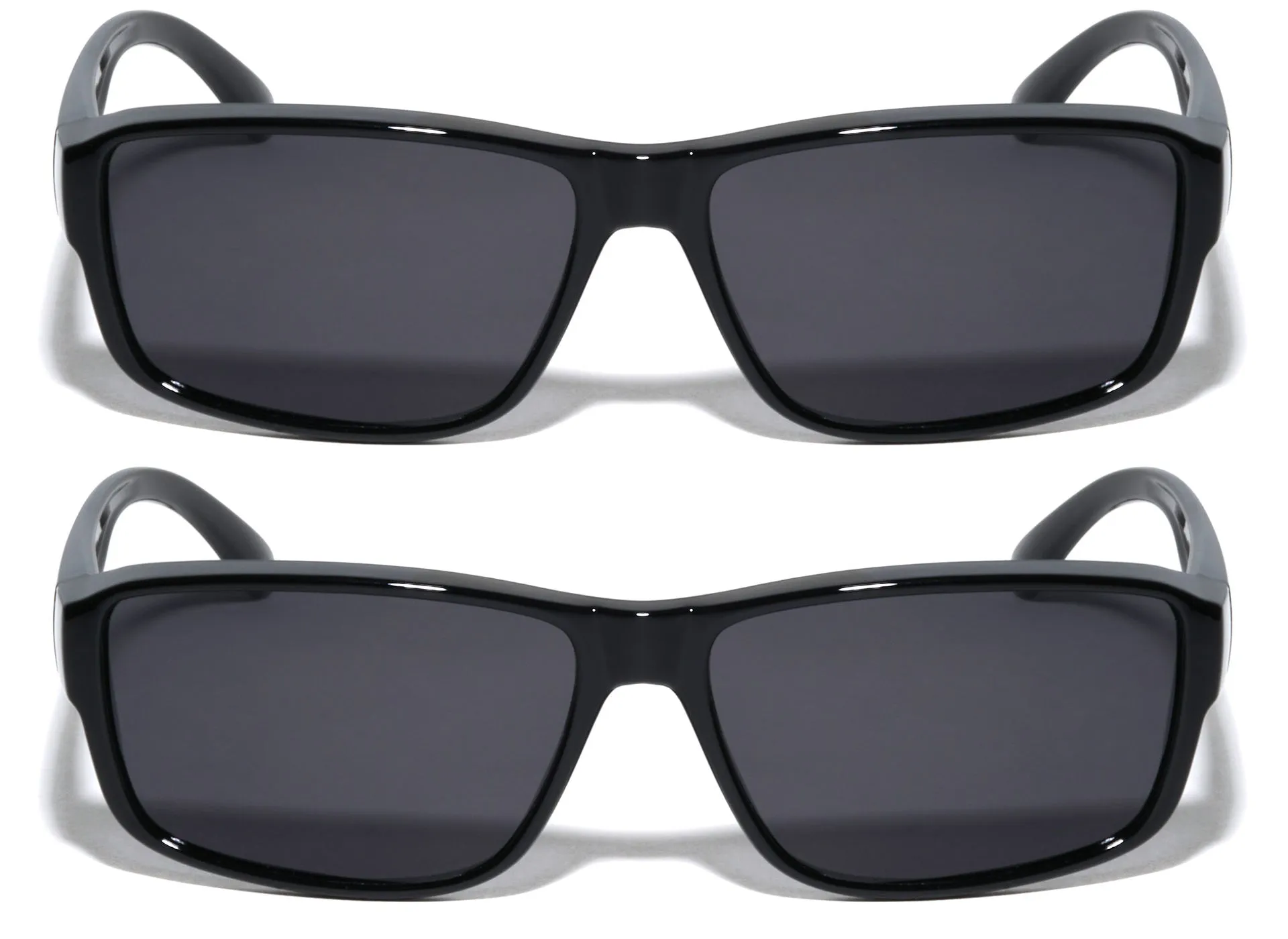 2 Pairs of Rectangular Polarized Fit Over Sunglasses Wear Over Eyeglasses Unisex