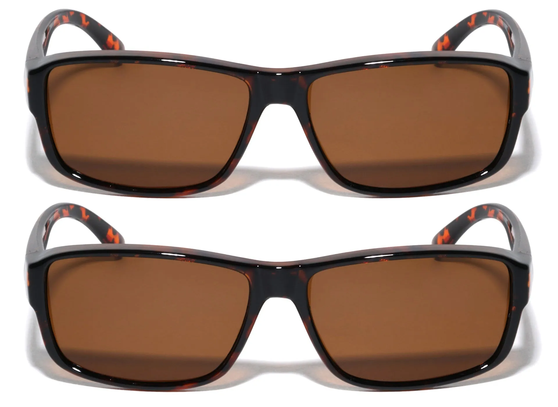 2 Pairs of Rectangular Polarized Fit Over Sunglasses Wear Over Eyeglasses Unisex