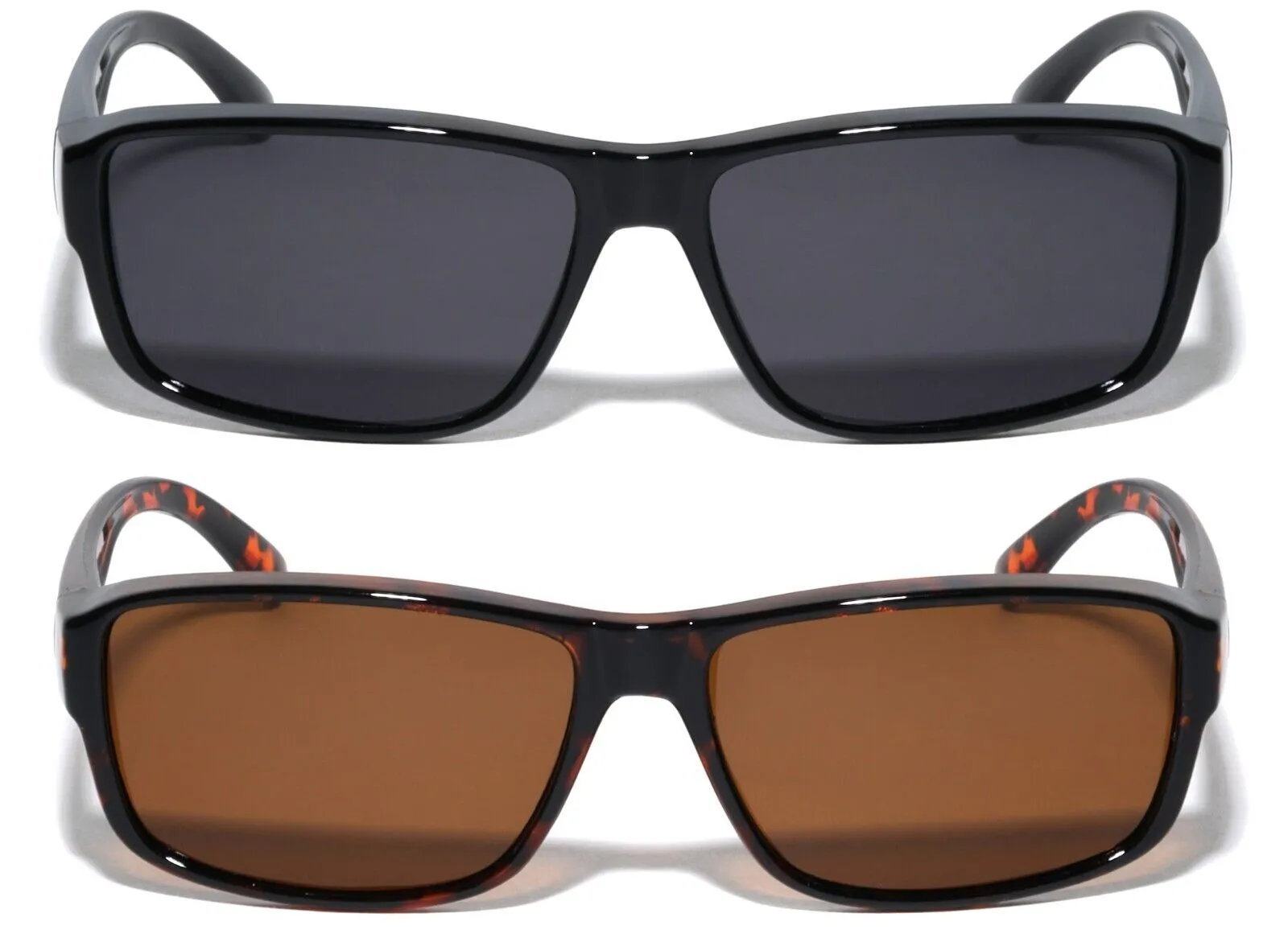 2 Pairs of Rectangular Polarized Fit Over Sunglasses Wear Over Eyeglasses Unisex