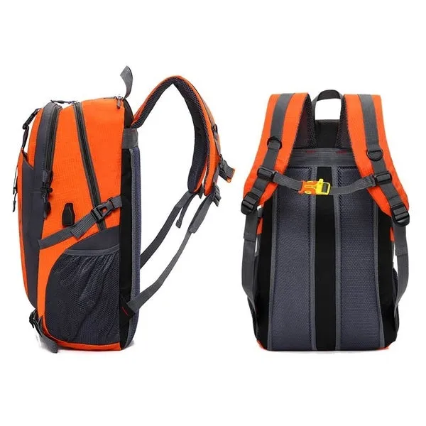 50L USB Outdoor Hiking Sport Trekking Fishing Waterproof Camping Backpack