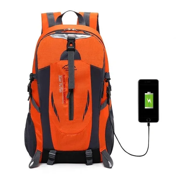 50L USB Outdoor Hiking Sport Trekking Fishing Waterproof Camping Backpack