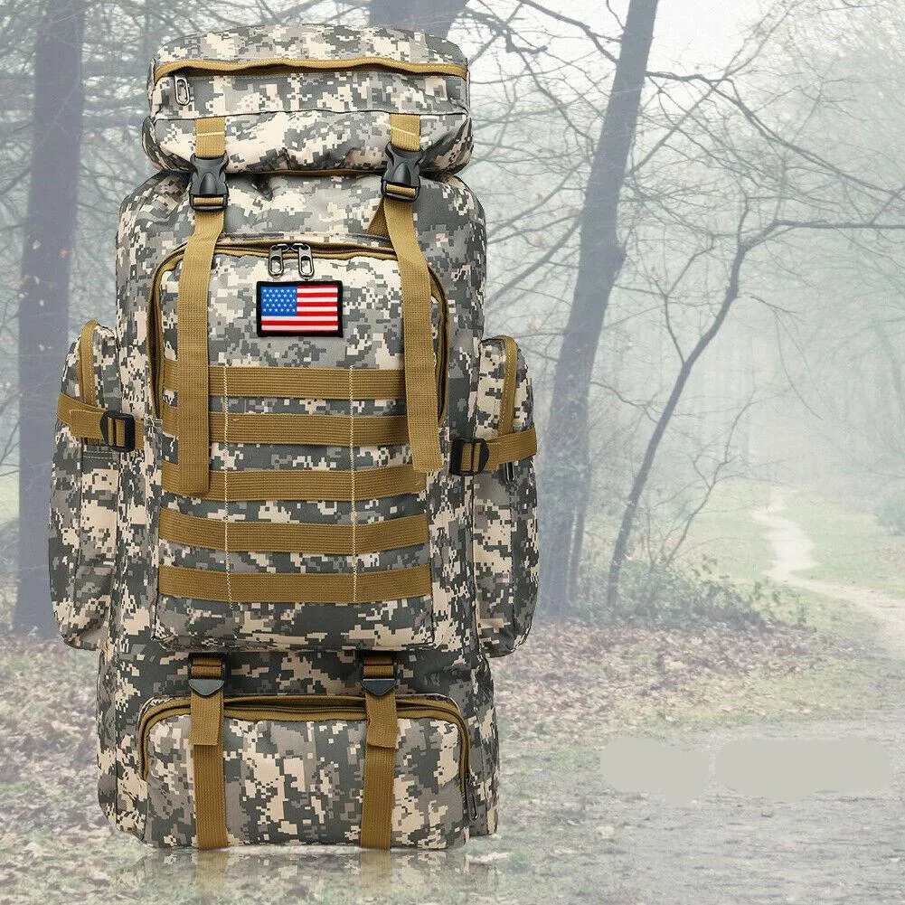 80L Military Tactical Rucksack Army Molle Backpack
