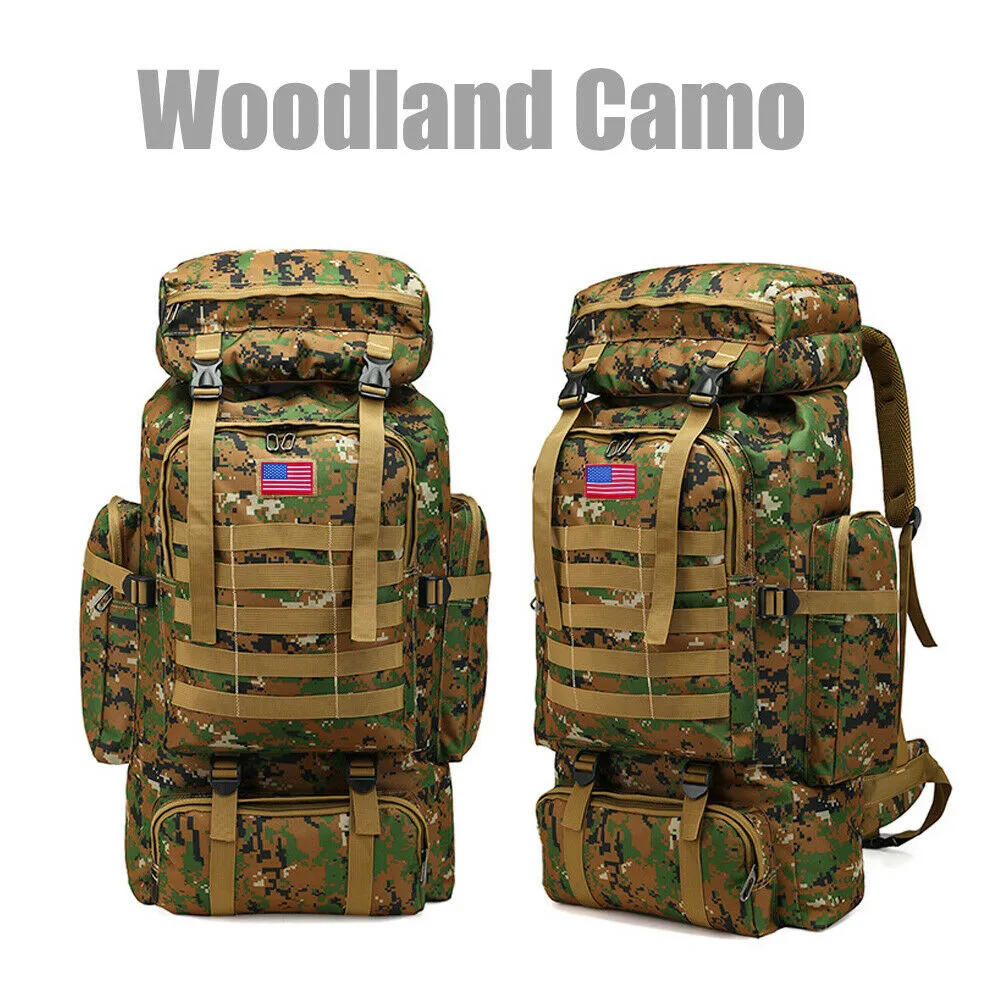 80L Military Tactical Rucksack Army Molle Backpack