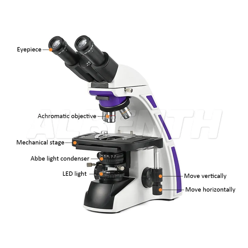 Albenth 40x-1000x Infinity Plan Achromatic Binocular Laboratory Compound Microscope