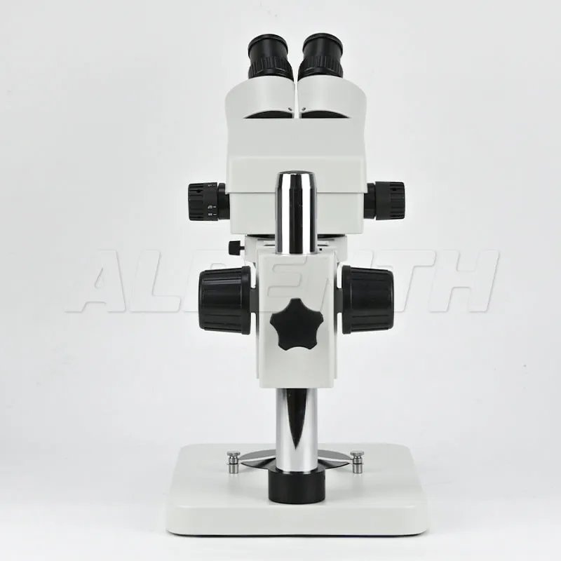 Albenth 7-45X Binocular Zoom Stereo Microscope Pillar Stand Microscope With 0.5X Auxiliary Lens