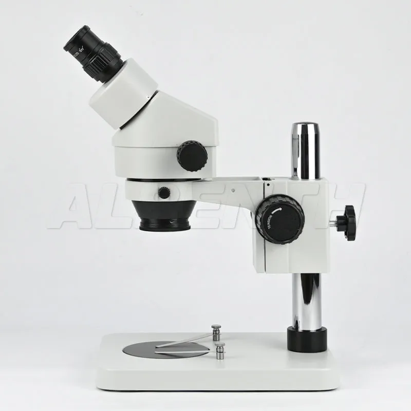 Albenth 7-45X Binocular Zoom Stereo Microscope Pillar Stand Microscope With 0.5X Auxiliary Lens