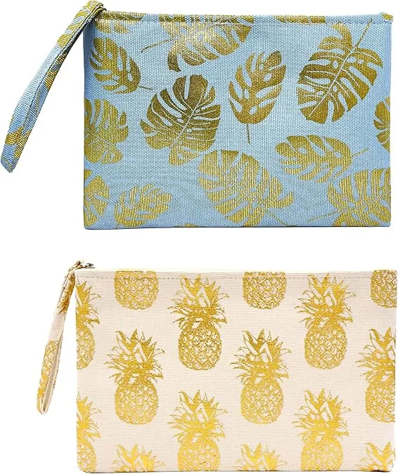 Canvas Makeup Bag Print Pouch Bundle