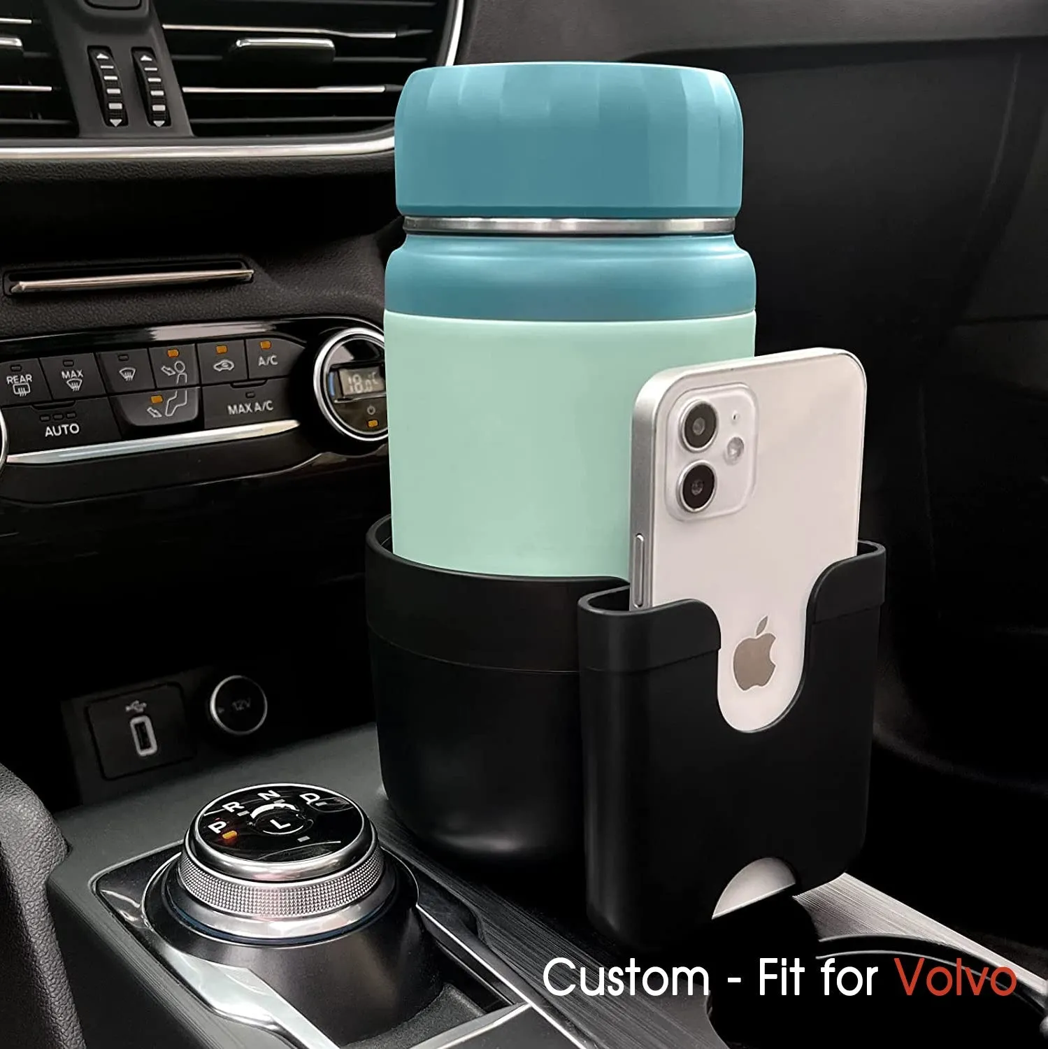 Car Cup Holder 2-in-1, Custom-Fit For Car , Car Cup Holder Expander Adapter with Adjustable Base, Car Cup Holder Expander Organizer with Phone Holder WAOV233