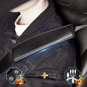 Car Seat Belt Covers (2PCS), Custom Fit For Your Cars, Microfiber Leather Seat Belt Shoulder Pads for More Comfortable Driving, Car Accessories IN13994