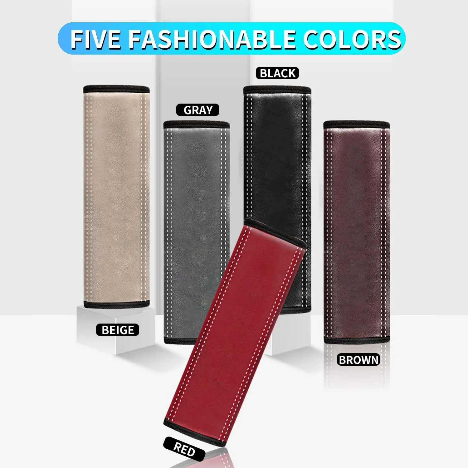 Car Seat Belt Covers (2PCS), Custom Fit For Your Cars, Microfiber Leather Seat Belt Shoulder Pads for More Comfortable Driving, Car Accessories IN13994