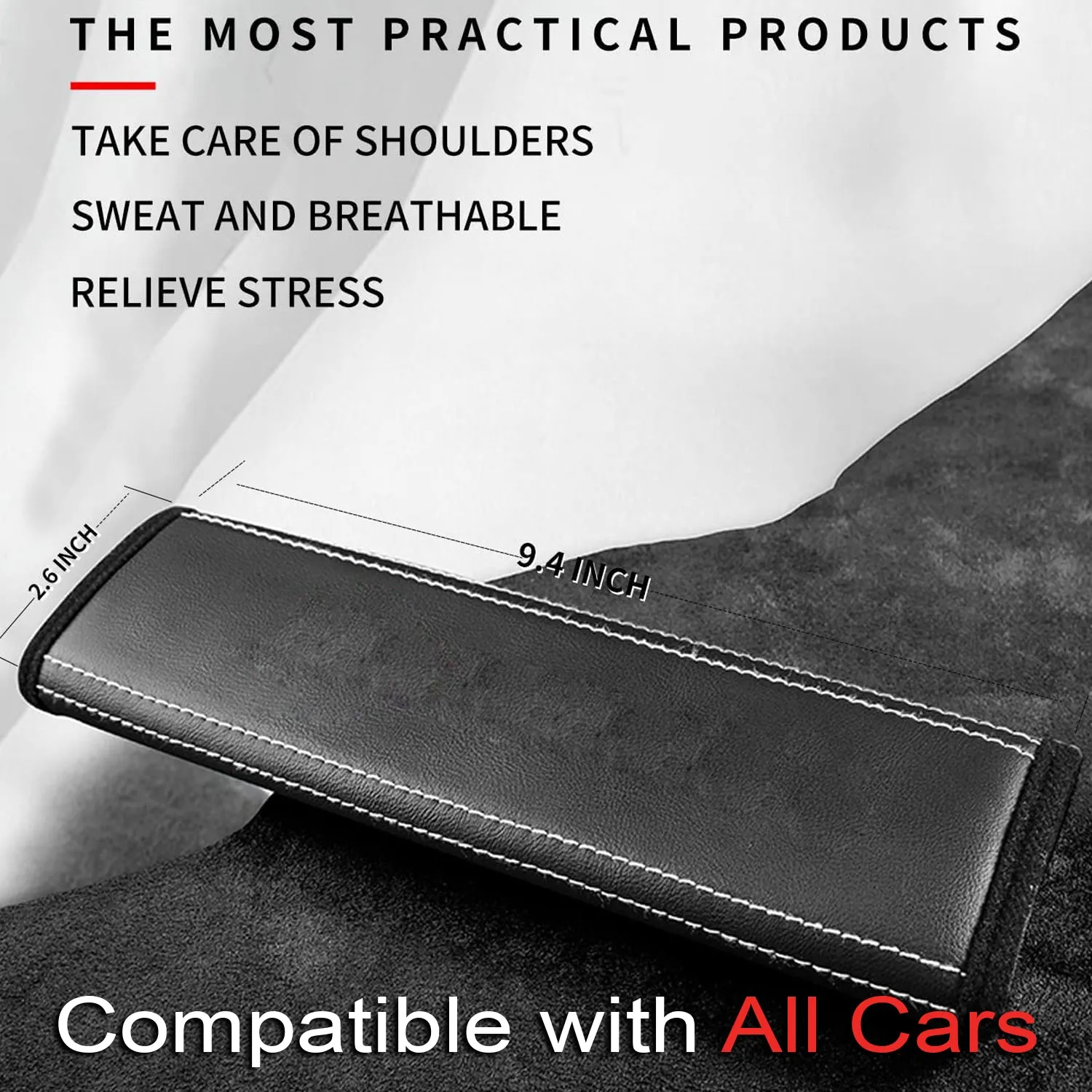 Car Seat Belt Covers (2PCS), Custom Fit For Your Cars, Microfiber Leather Seat Belt Shoulder Pads for More Comfortable Driving, Car Accessories KX13994