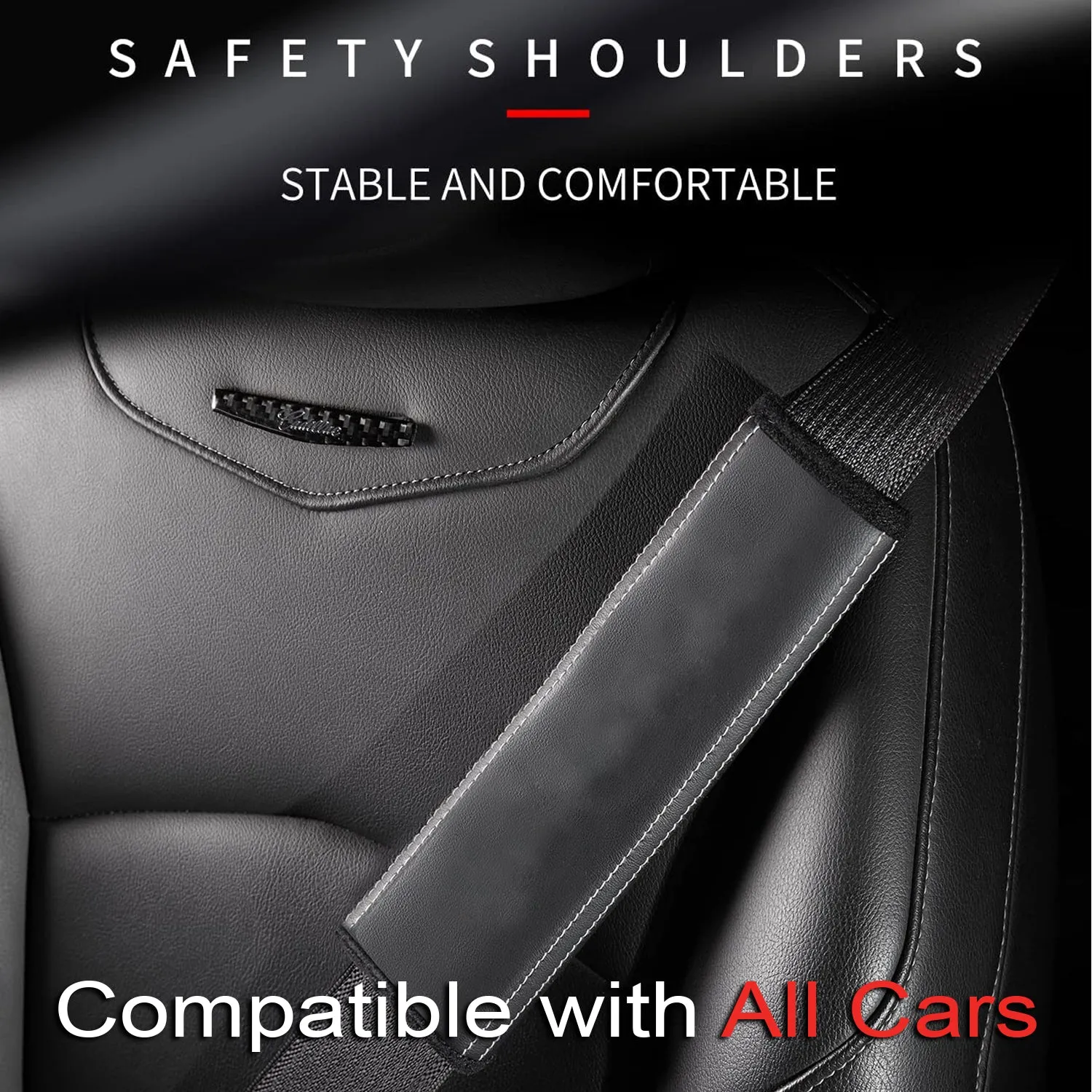 Car Seat Belt Covers (2PCS), Custom Fit For Your Cars, Microfiber Leather Seat Belt Shoulder Pads for More Comfortable Driving, Car Accessories KX13994