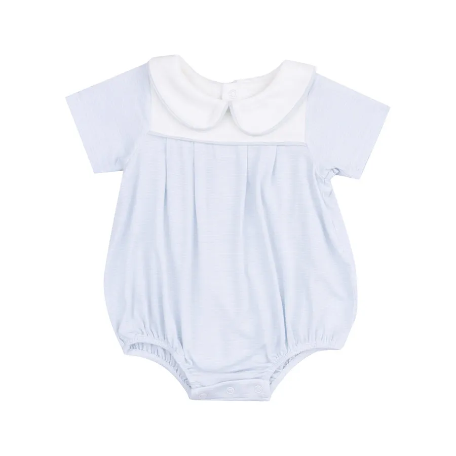 Classic Box Pleat Bubble | Stripe Classic Blue