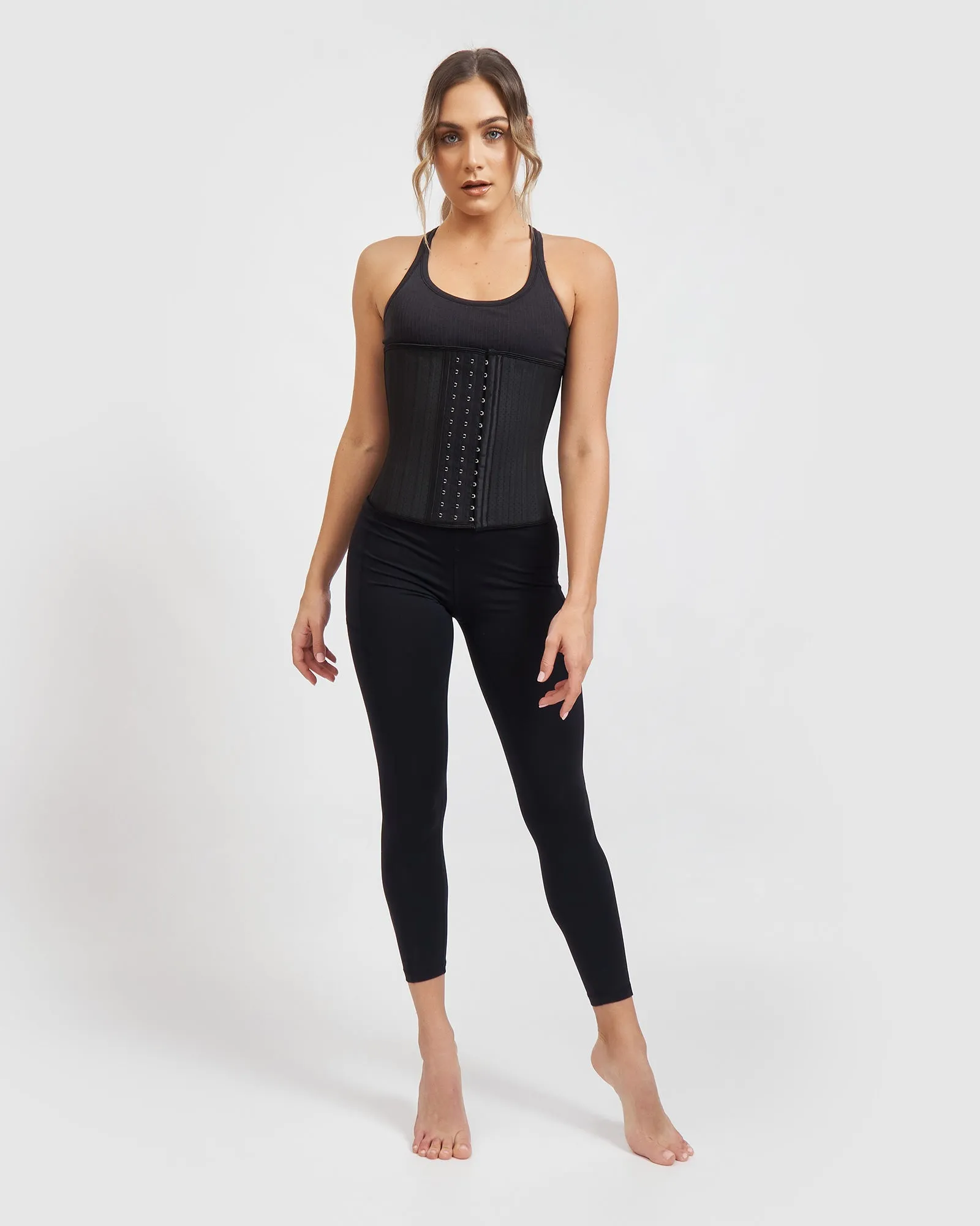 Core Trainer Supreme Breathable 25 Flexi Steel Boned Waist Trainer Black