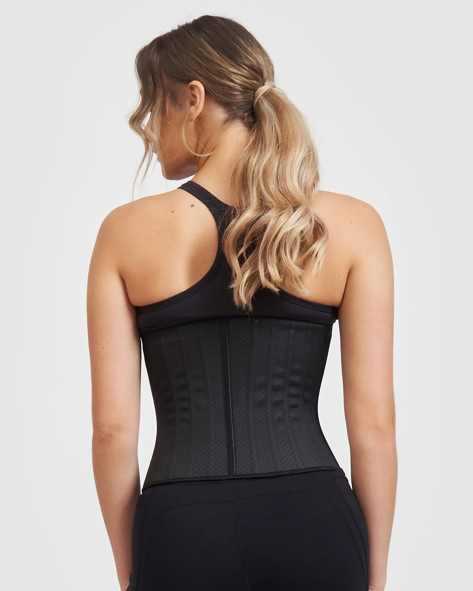 Core Trainer Supreme Breathable 25 Flexi Steel Boned Waist Trainer Black