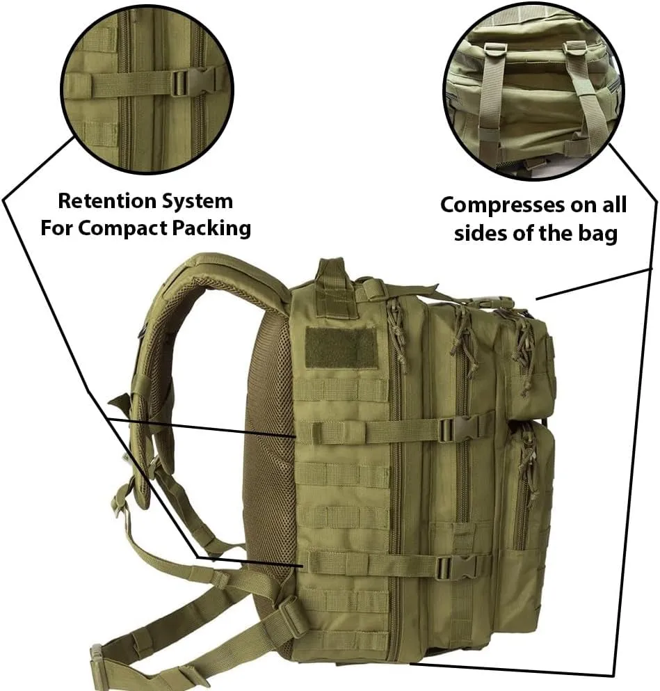 Cycling for Hunting (Olive Men Molle Tactical Rucksack Backpack Bravo - for Heavy-Duty Waterproof Backpack Pack Economical shipping 34L Hiking Military Running, Bag - - Hydration - Large Drab) Compatible Daypack Modern -