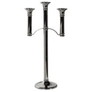 Dwell 3 Arm Nickel Plated Candle Holder