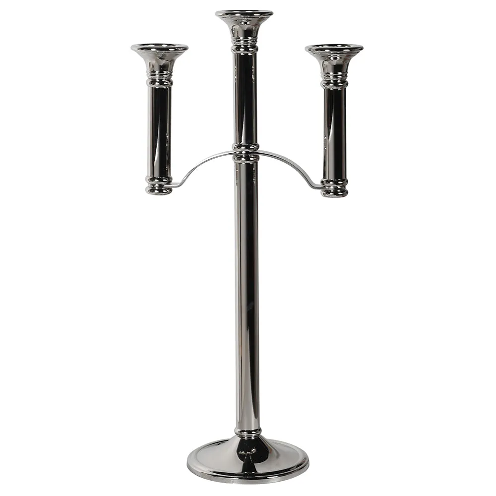 Dwell 3 Arm Nickel Plated Candle Holder