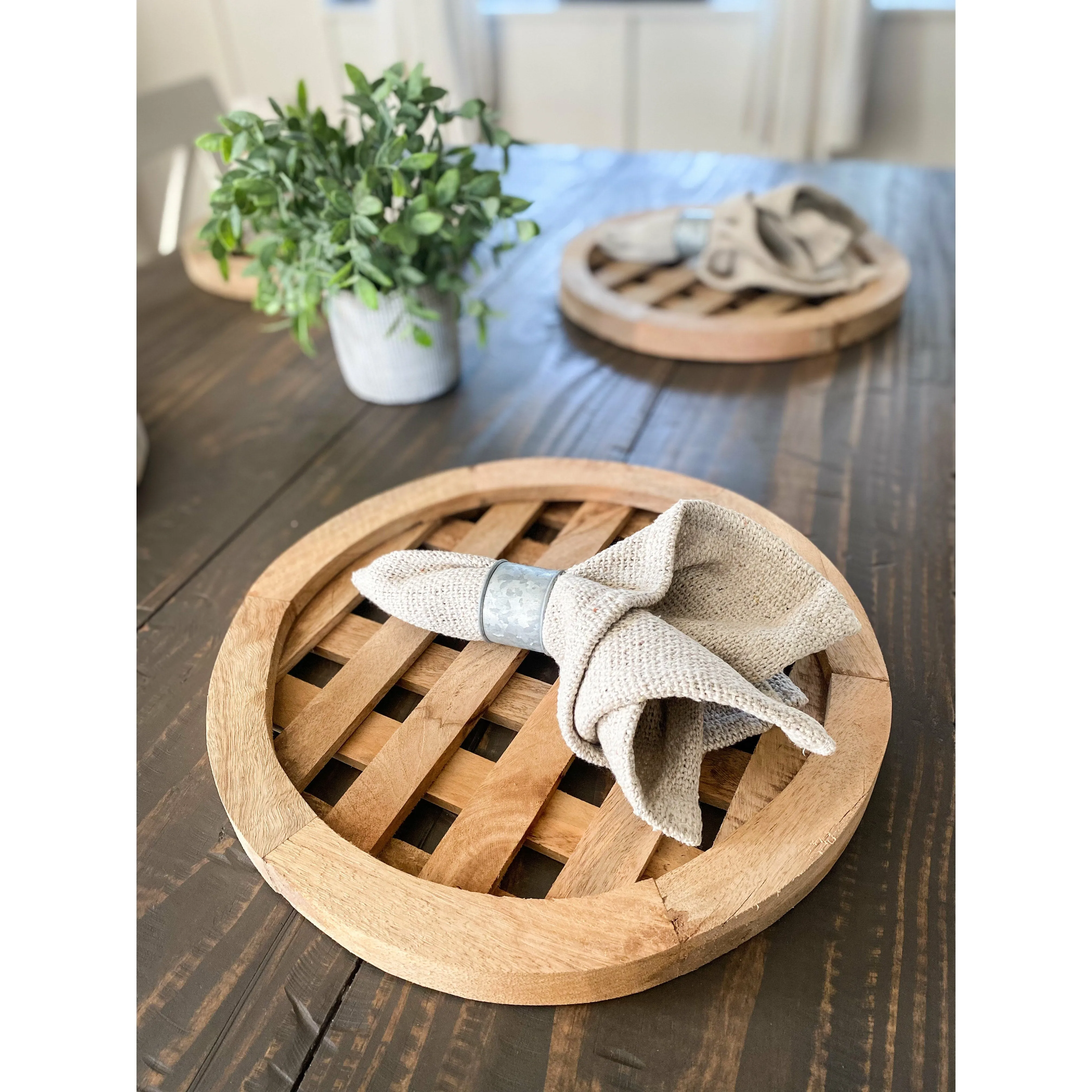 Farmhouse Napkin and Galvanized Holder