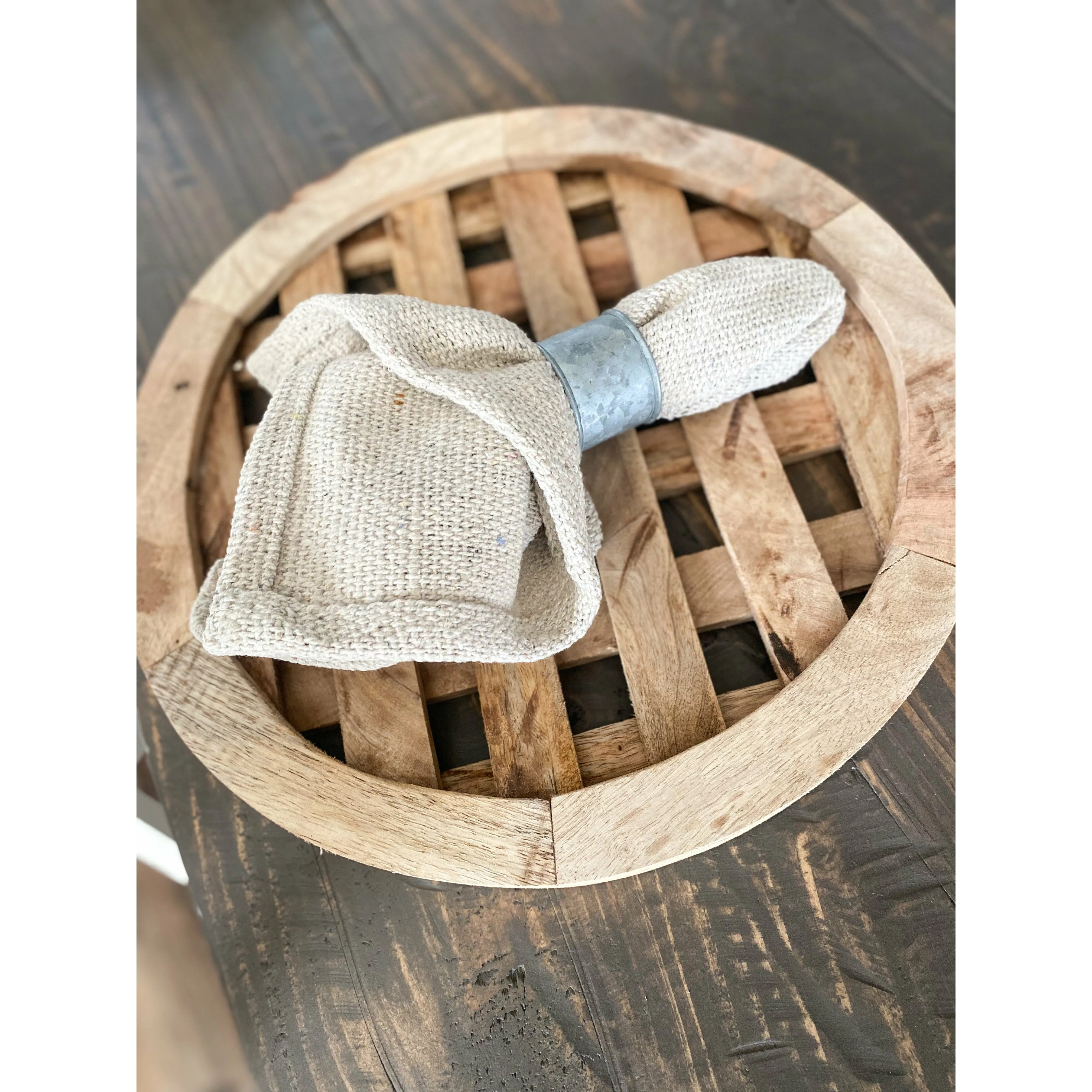 Farmhouse Napkin and Galvanized Holder