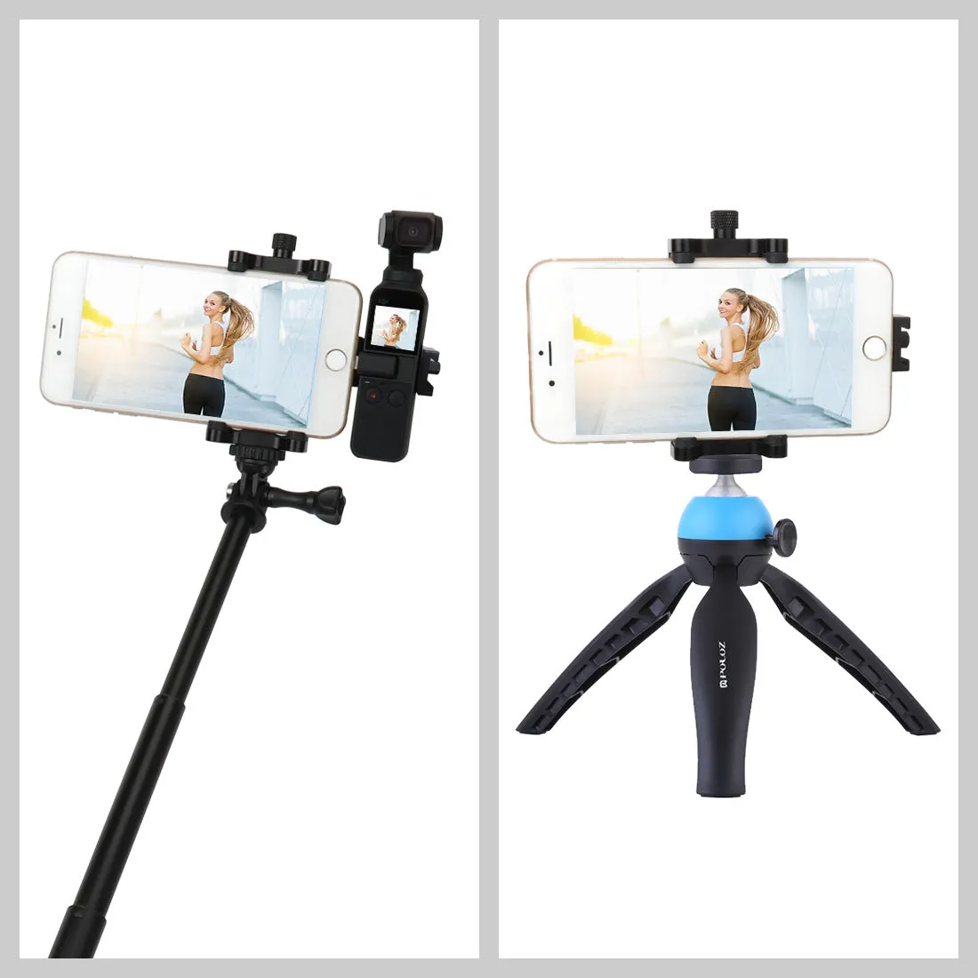 For Dji Osmo Pocket Camera Mobile Phone Holder Mount Set Fixed Stand Aluminum alloy Bracket  black