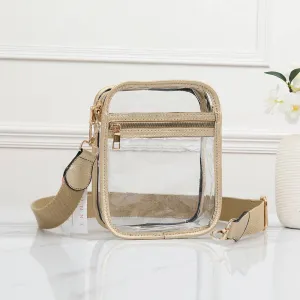 Game Day Stadium Square Clear Bags: Gold