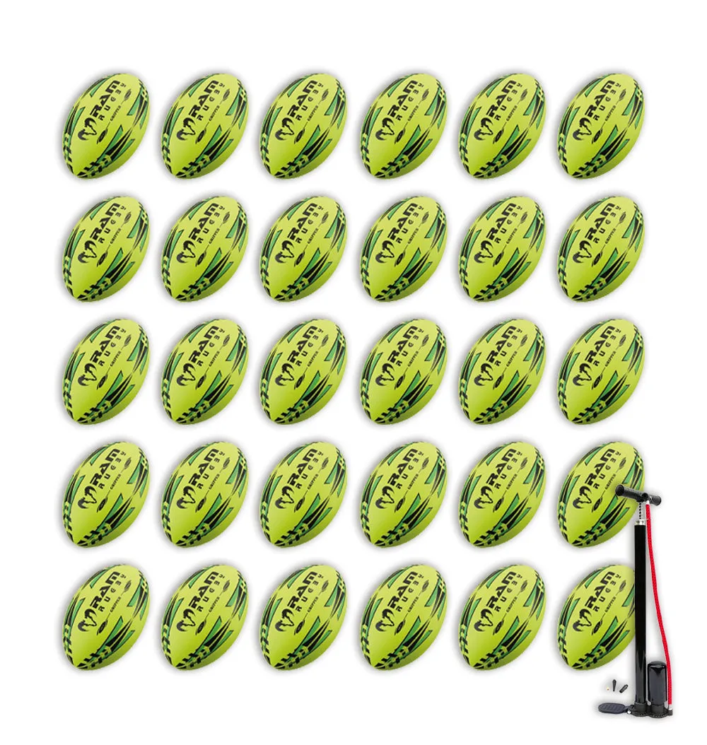 Gripper 2.0 Pro Trainer Neon Yellow, Orange & Green Ball Bundle - 30 x balls and 2 bags