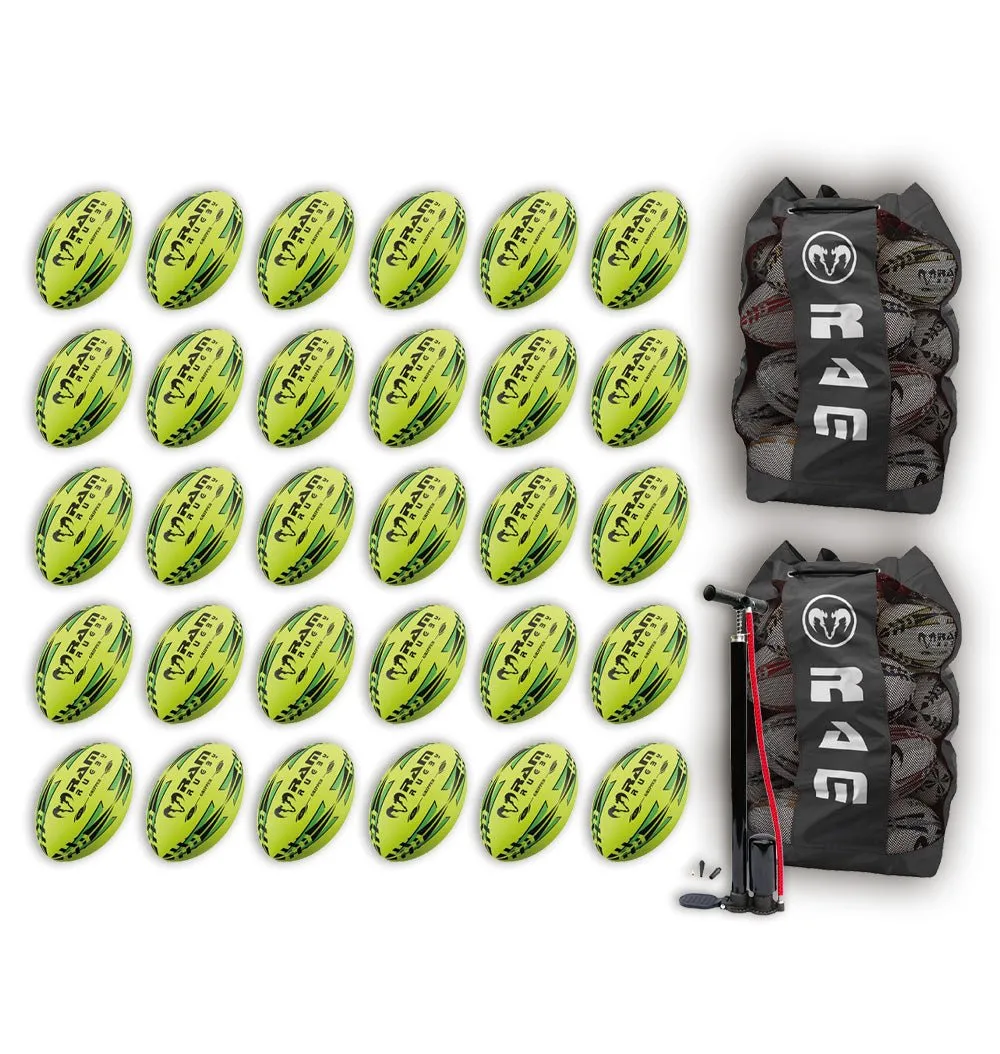 Gripper 2.0 Pro Trainer Neon Yellow, Orange & Green Ball Bundle - 30 x balls and 2 bags