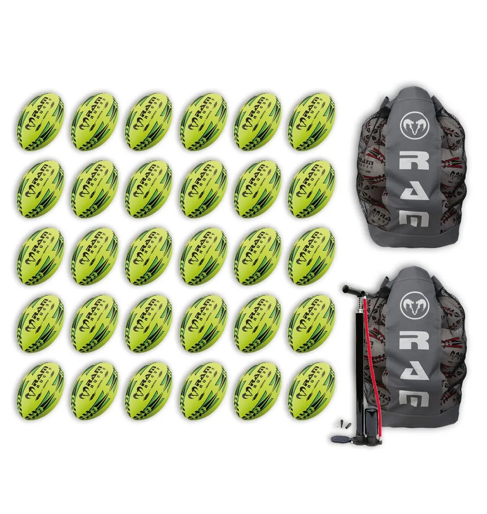 Gripper 2.0 Pro Trainer Neon Yellow, Orange & Green Ball Bundle - 30 x balls and 2 bags
