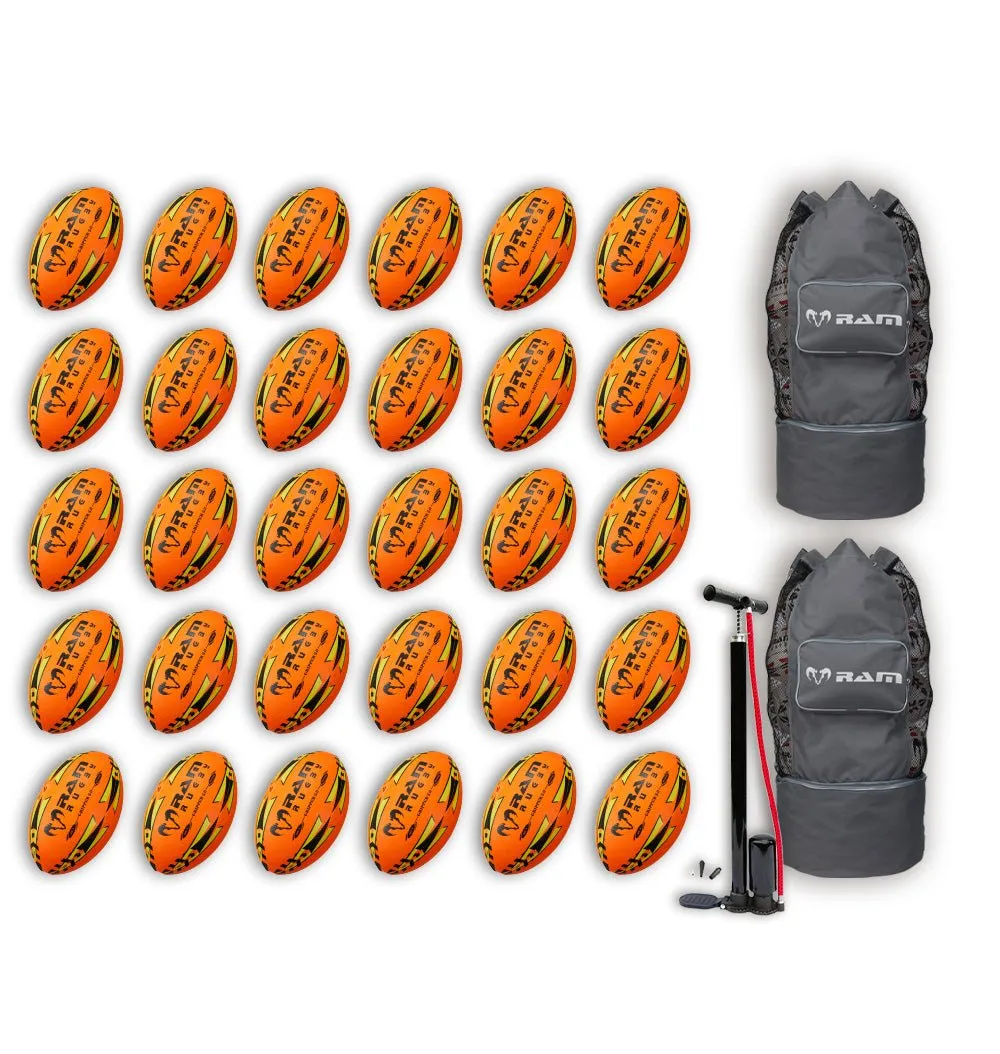 Gripper 2.0 Pro Trainer Neon Yellow, Orange & Green Ball Bundle - 30 x balls and 2 bags