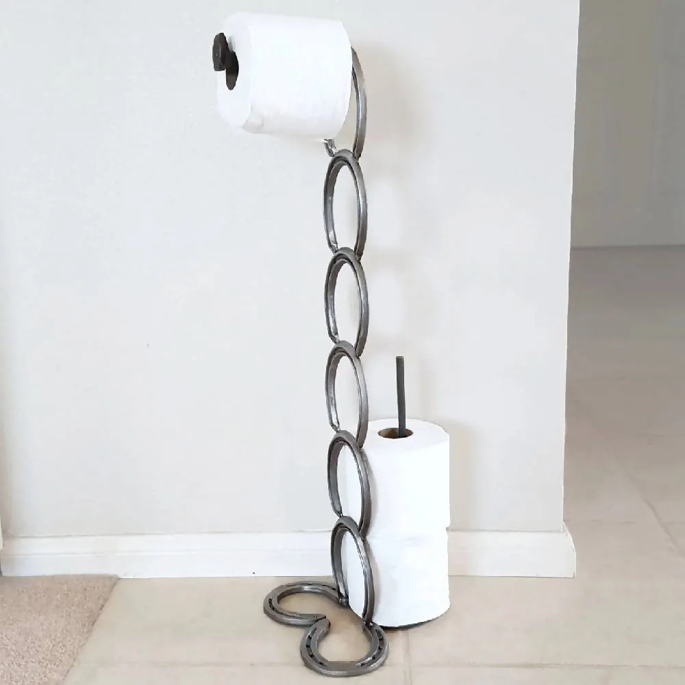 Horseshoe and Railroad-Spike Toilet Paper Holder - The Heritage Forge