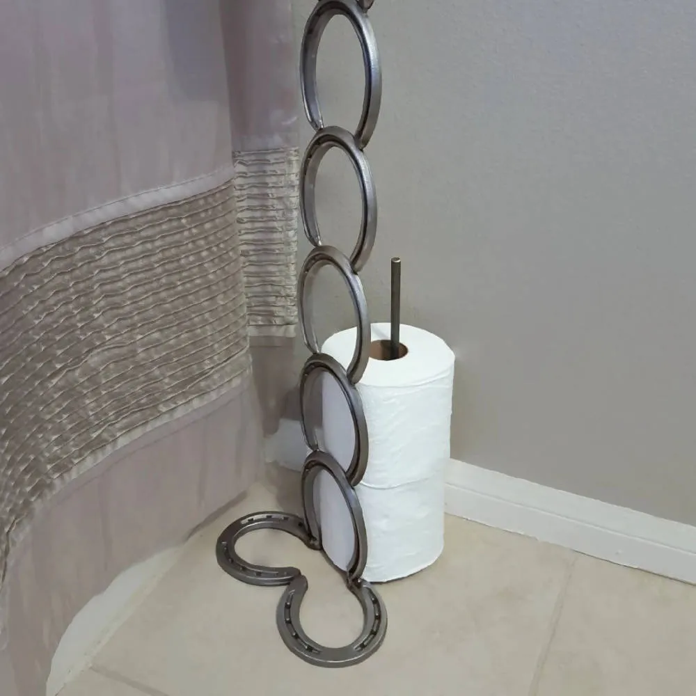 Horseshoe and Railroad-Spike Toilet Paper Holder - The Heritage Forge