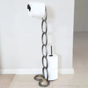 Horseshoe and Railroad-Spike Toilet Paper Holder - The Heritage Forge
