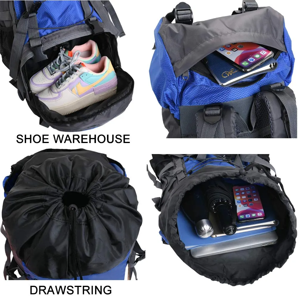 KinWild 60L Internal Frame Hiking Backpack