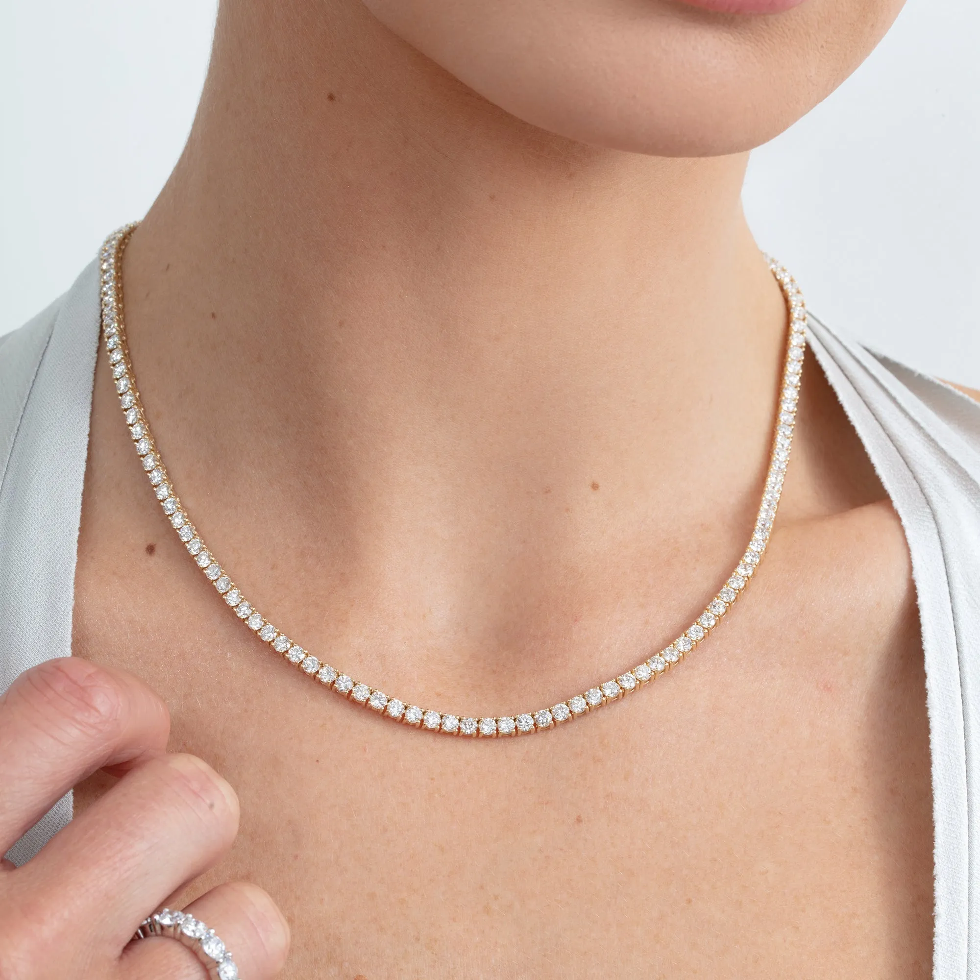 Lab Grown Bold Diamond Tennis Necklace, Katie