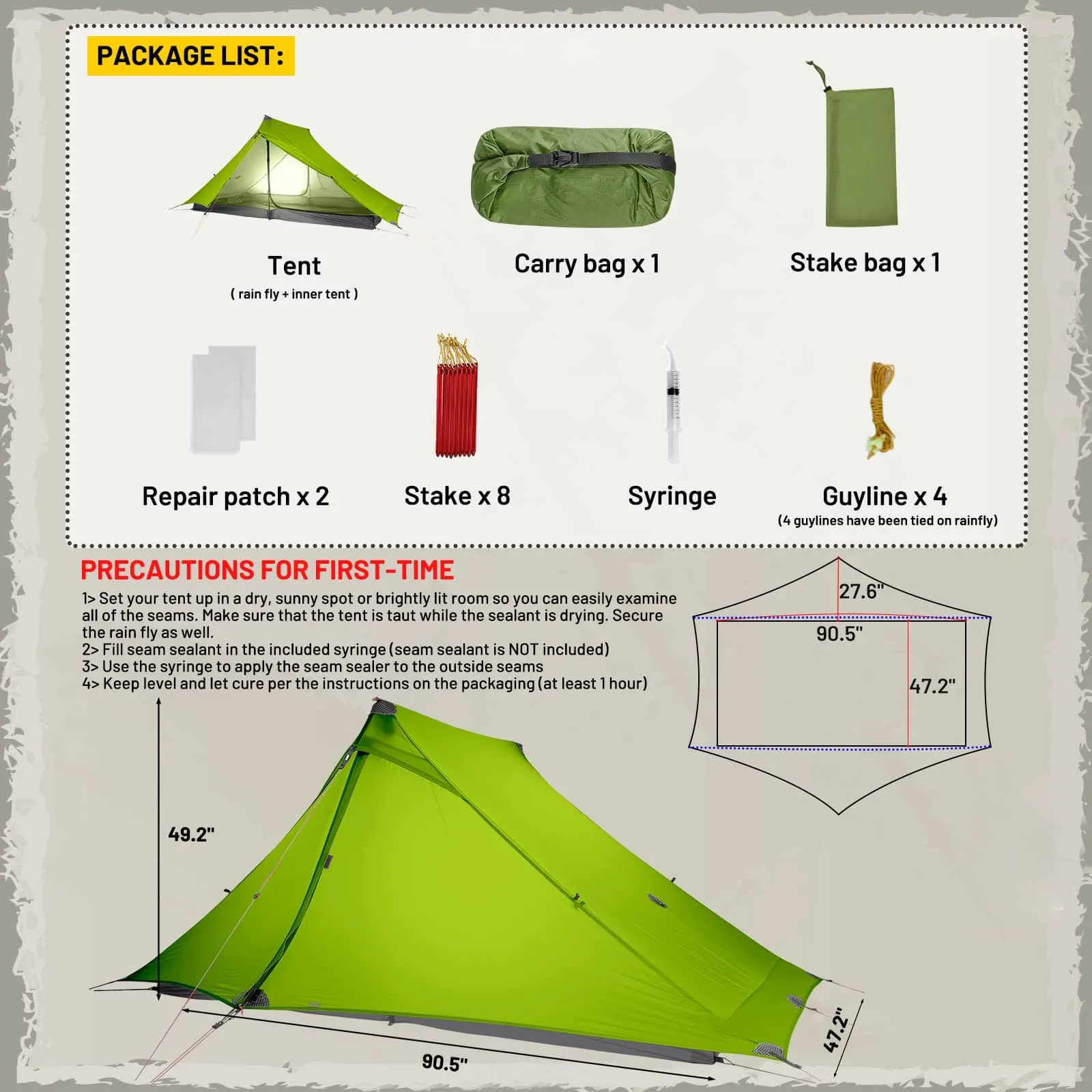 Lanshan 2 Pro Ultralight Backpacking Tent 3-Season