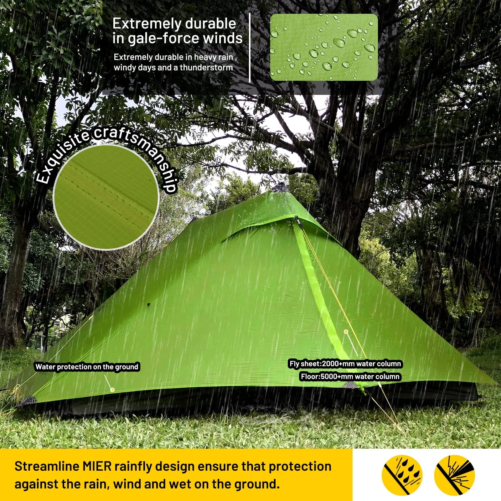 Lanshan 2 Pro Ultralight Backpacking Tent 3-Season