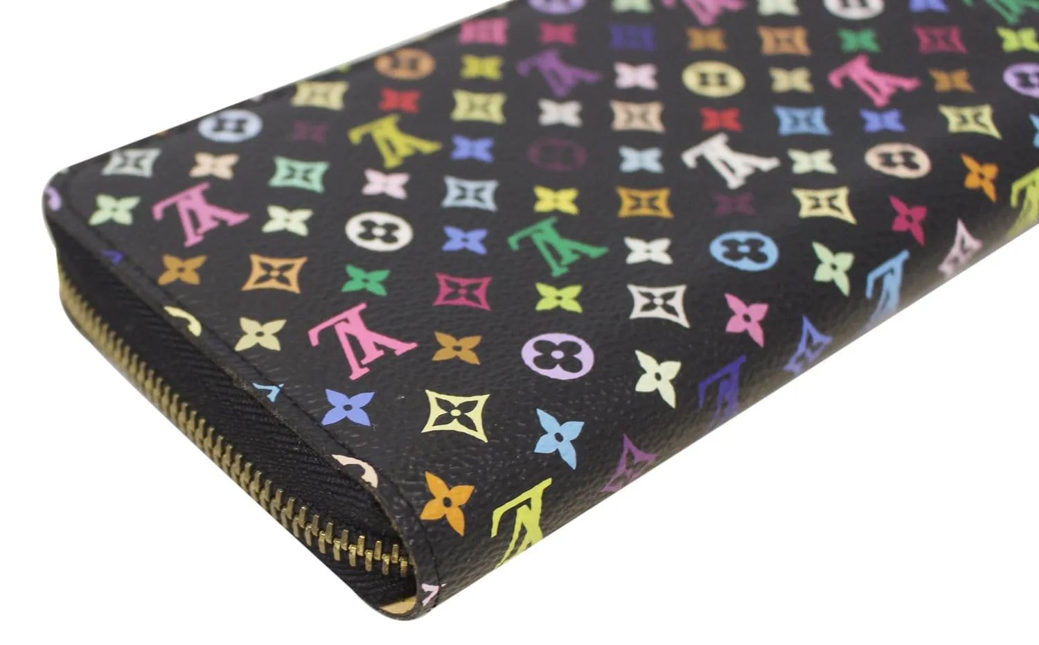 LOUIS VUITTON Black Monogram Multicolore Zippy Wallet