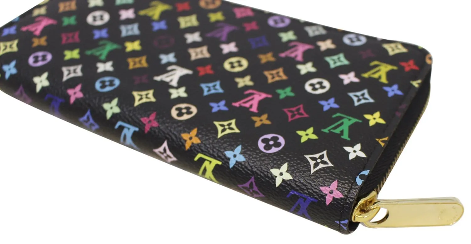 LOUIS VUITTON Black Monogram Multicolore Zippy Wallet