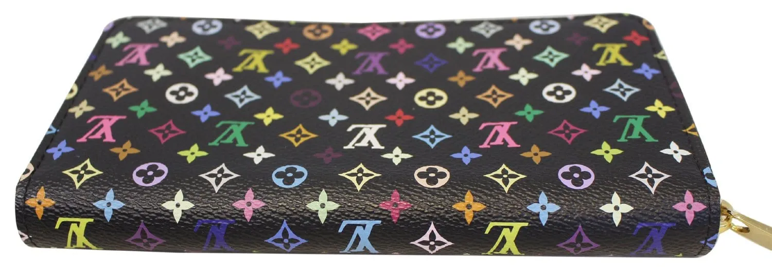 LOUIS VUITTON Black Monogram Multicolore Zippy Wallet