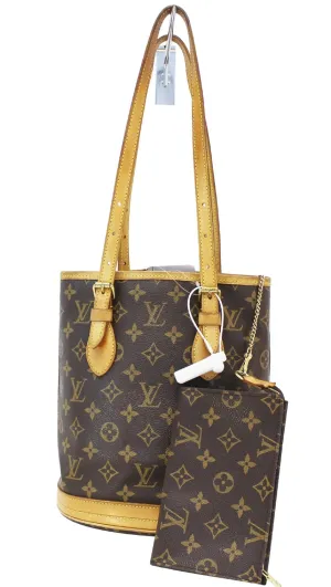 LOUIS VUITTON Monogram Canvas Bucket PM Shoulder Bag