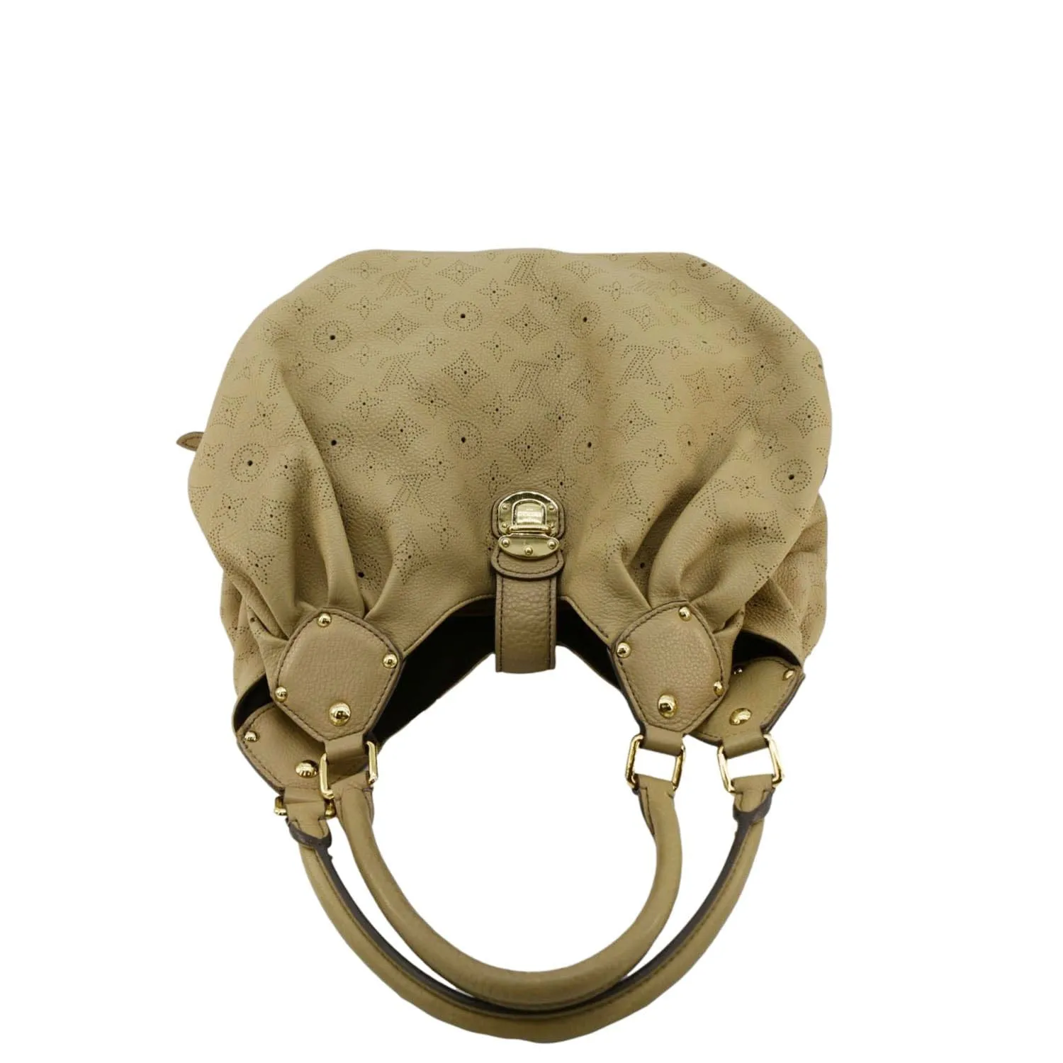 LOUIS VUITTON Solar Large Mahina Leather Hobo Bag Beige