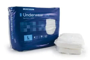 MCK Brand 44583100 Absorbent Underwear Mckesson Pull On Large Disposable Light Absorbency UWELG Box Of 72
