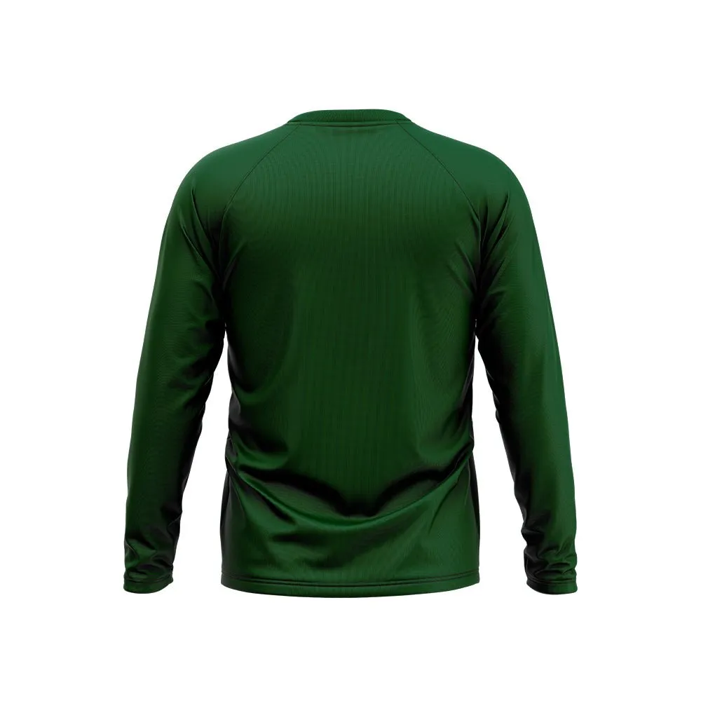 Mens Green Long Sleeve Outdoor MTB Jersey