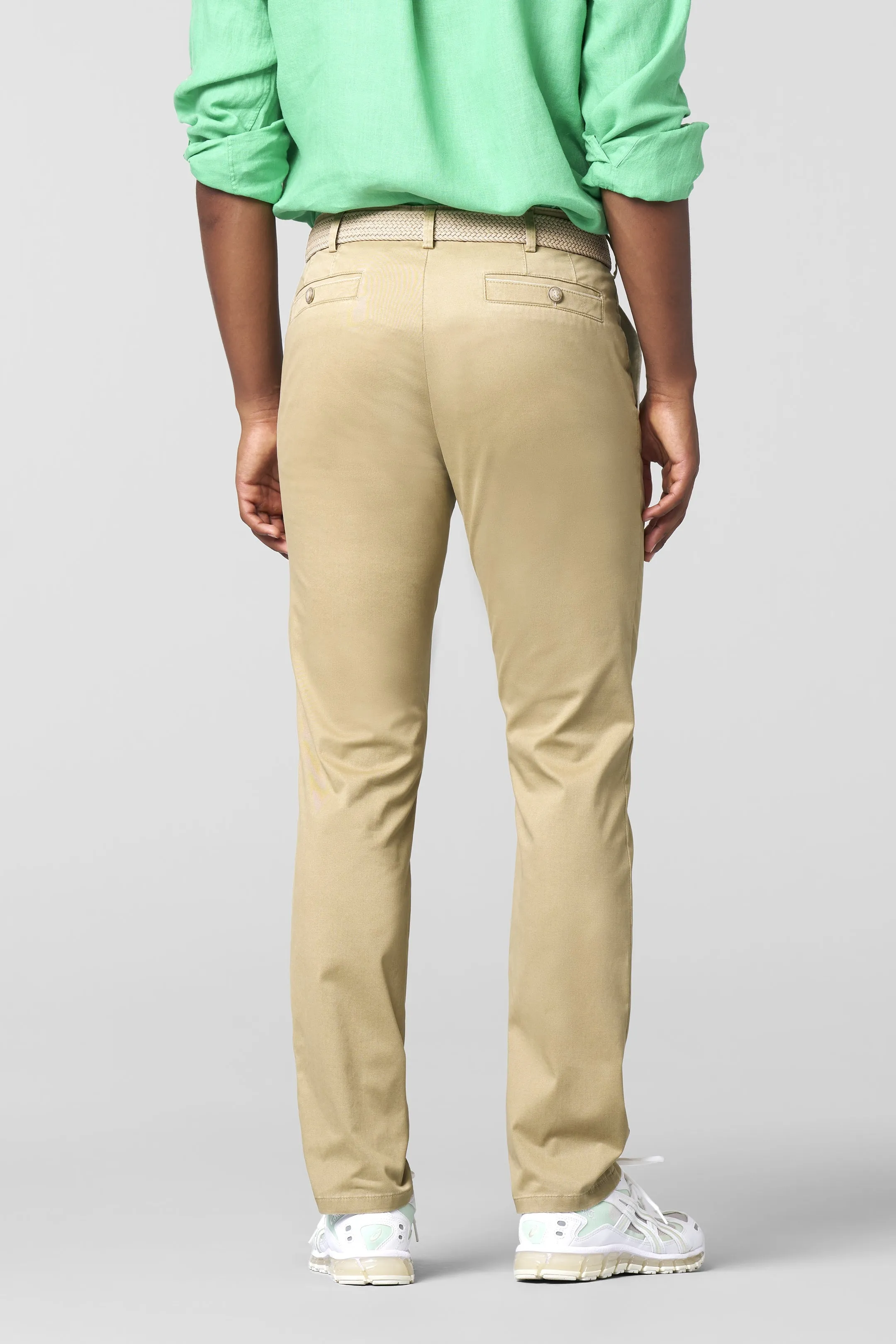 MEYER New York Trousers - 5054 Summer Stretch Twill Chinos - Sand