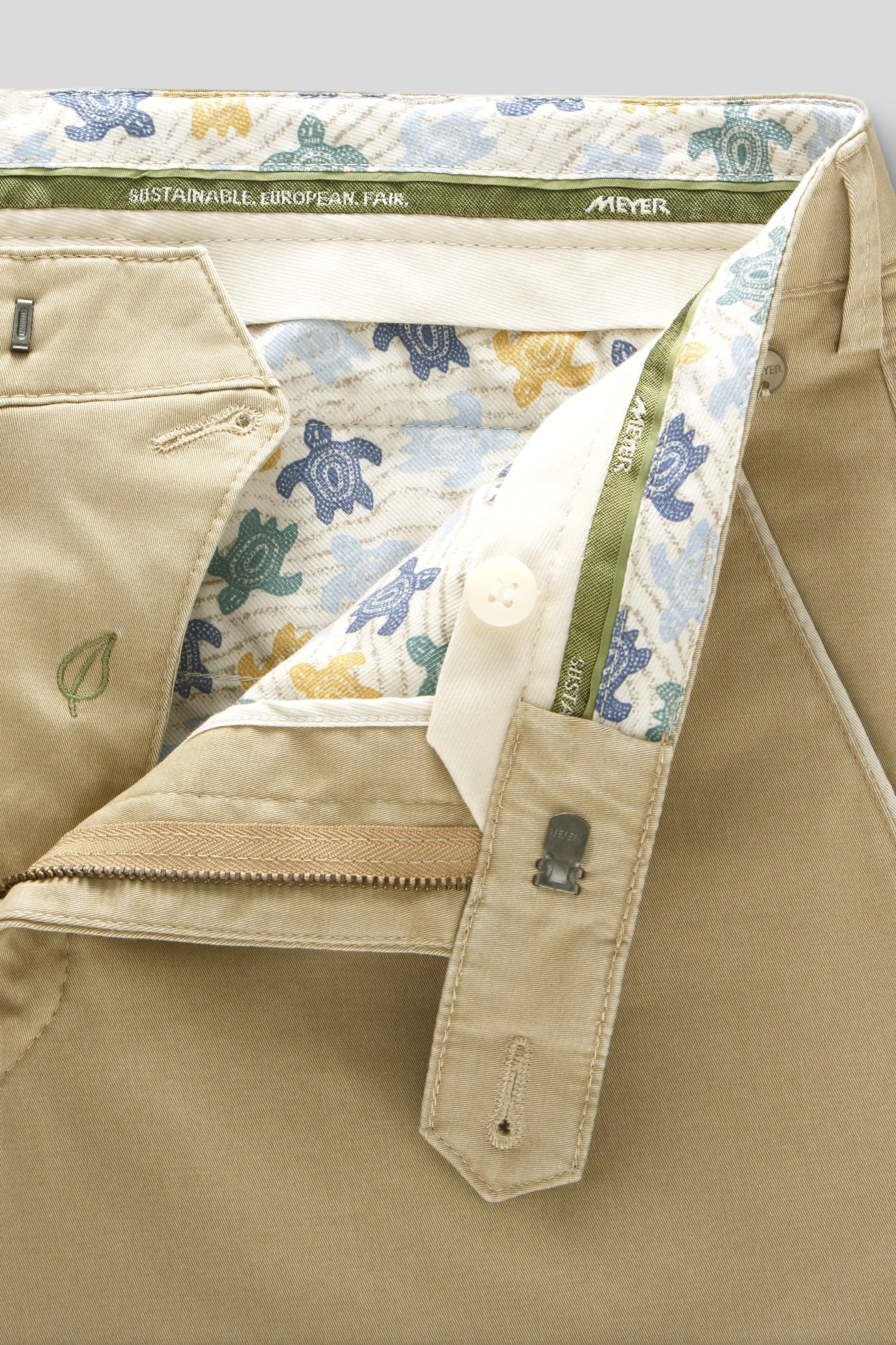 MEYER New York Trousers - 5054 Summer Stretch Twill Chinos - Sand