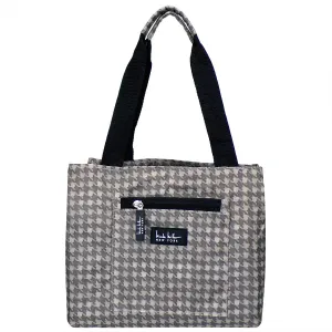 Nicole Miller of New York Insulated Waterproof Lunch Box Cooler Bag - 11" Lunch Tote, Grey Houndstooth