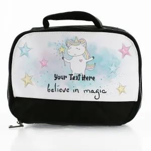 Personalised Lunch Bag with Believe in Unicorns & Name