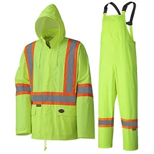 Pioneer V1080160 Waterproof Lightweight Jacket and Pants Combo Rainsuit, Yellow-Green