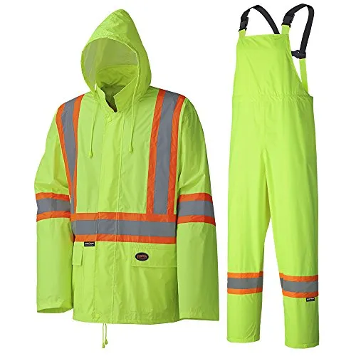 Pioneer V1080160 Waterproof Lightweight Jacket and Pants Combo Rainsuit, Yellow-Green